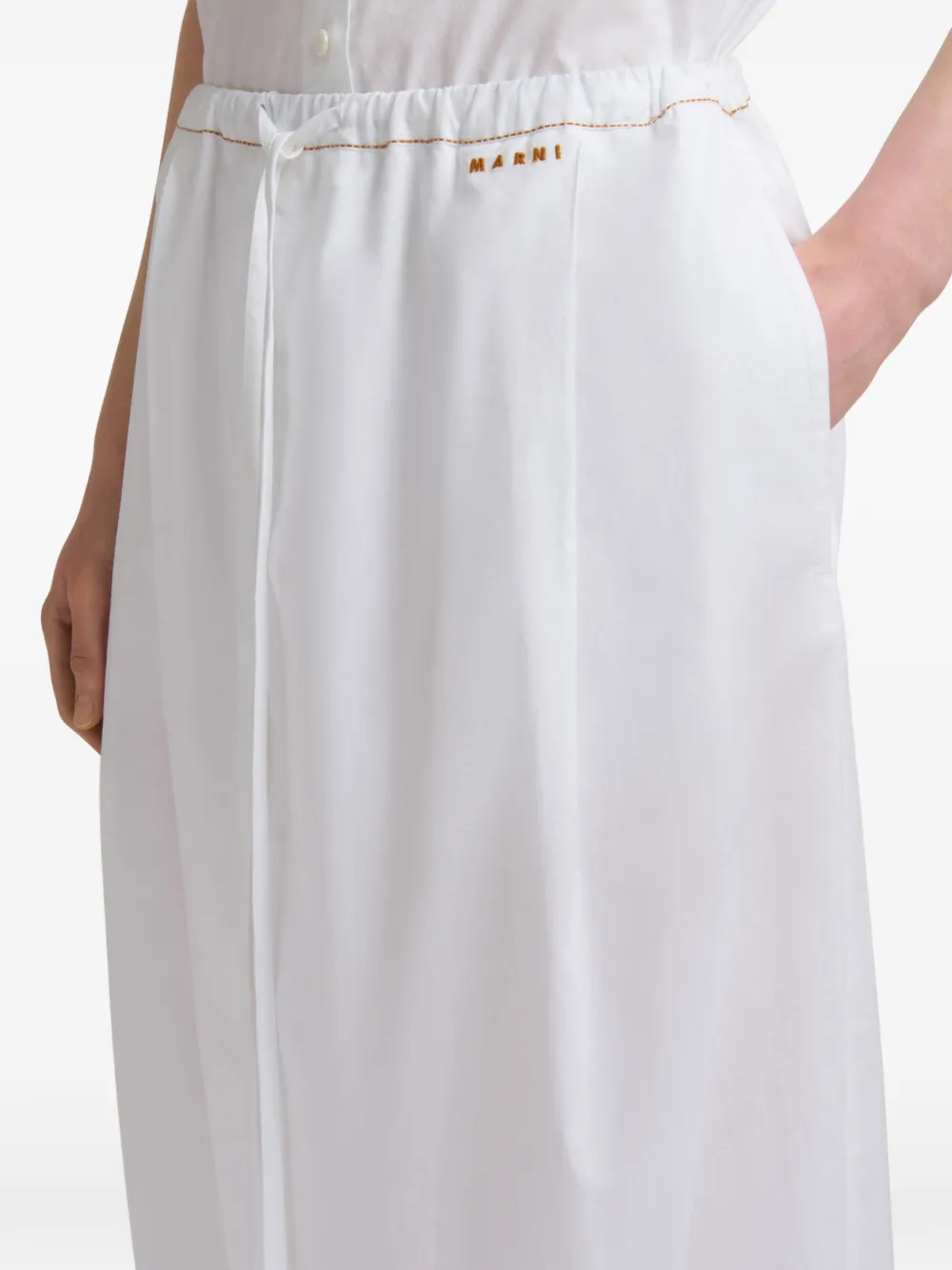 Marni Gedrapeerde broek met wijde pijpen Wit