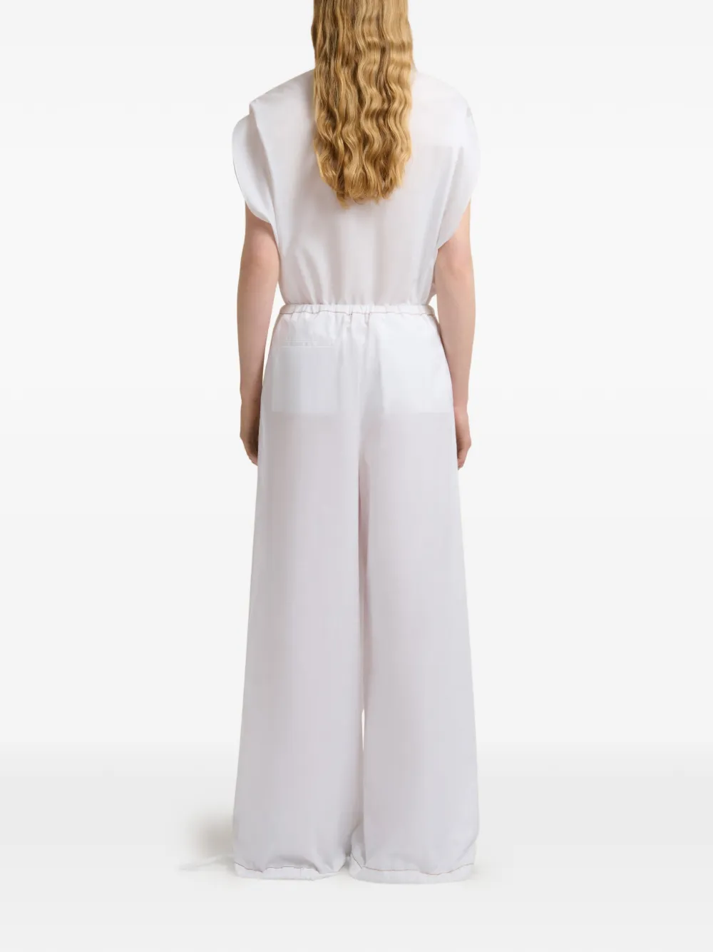 Marni Gedrapeerde broek met wijde pijpen Wit
