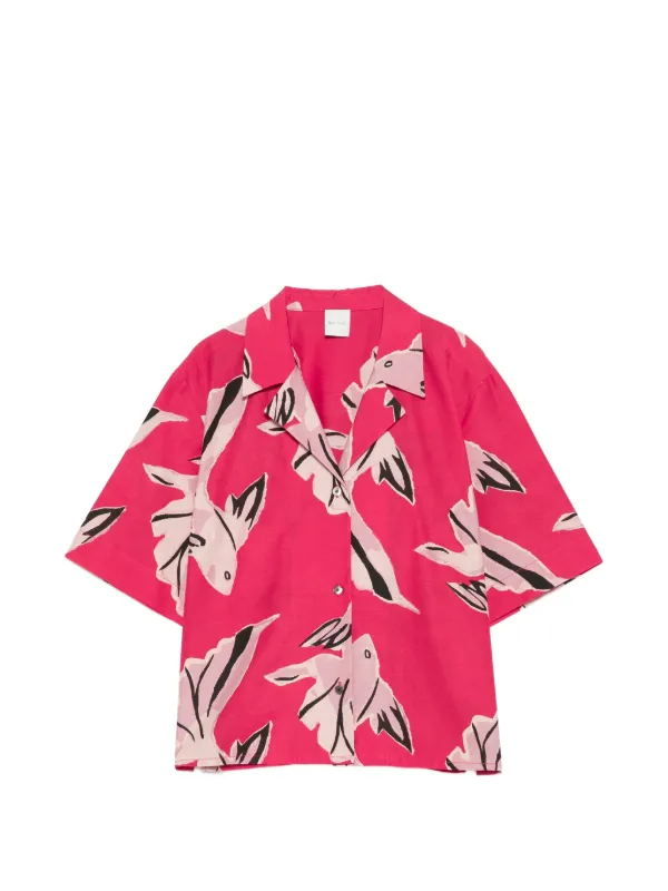 Paul Smith Cotton-silk 'le Peche Fish' Shirt in Pink