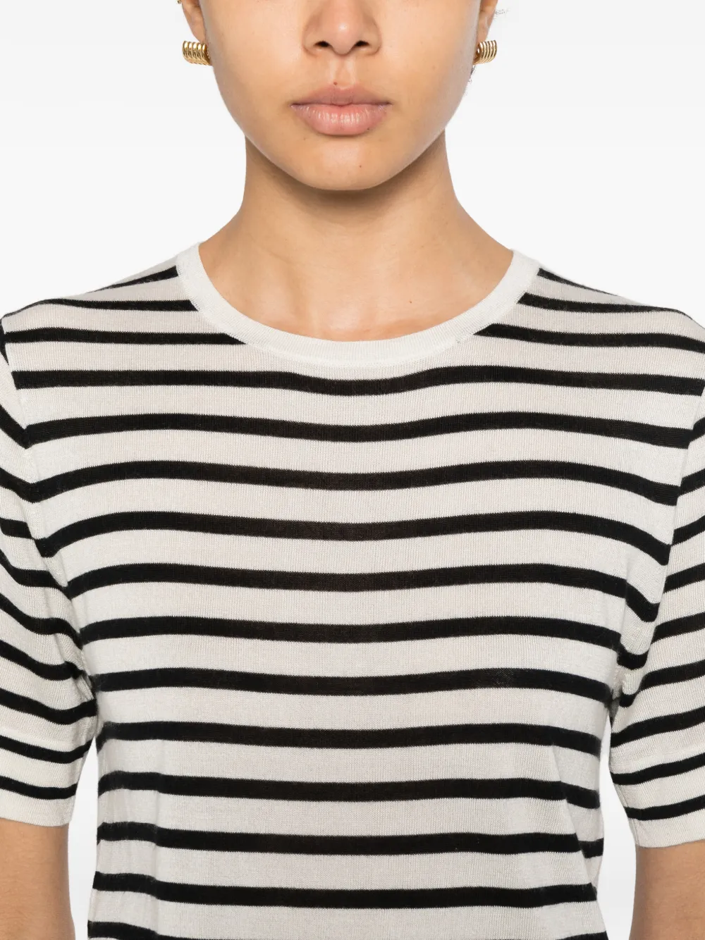 Soft Goat Gestreept T-shirt Beige