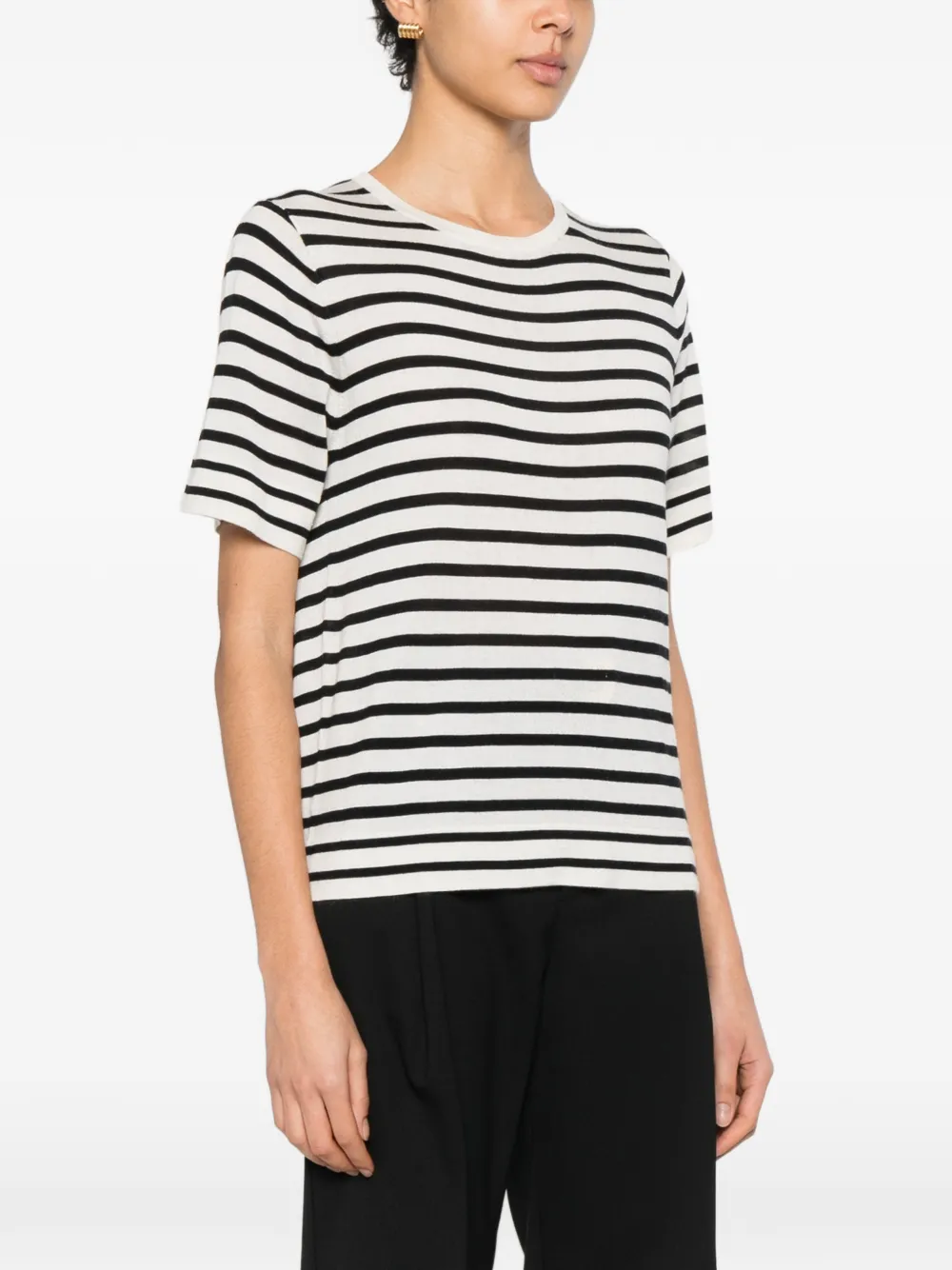  Soft Goat Striped T-shirt - Neutrals 