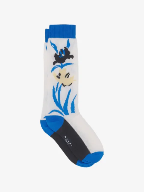 Marni calcetines de algodón y nylon con motivo floral en intarsia