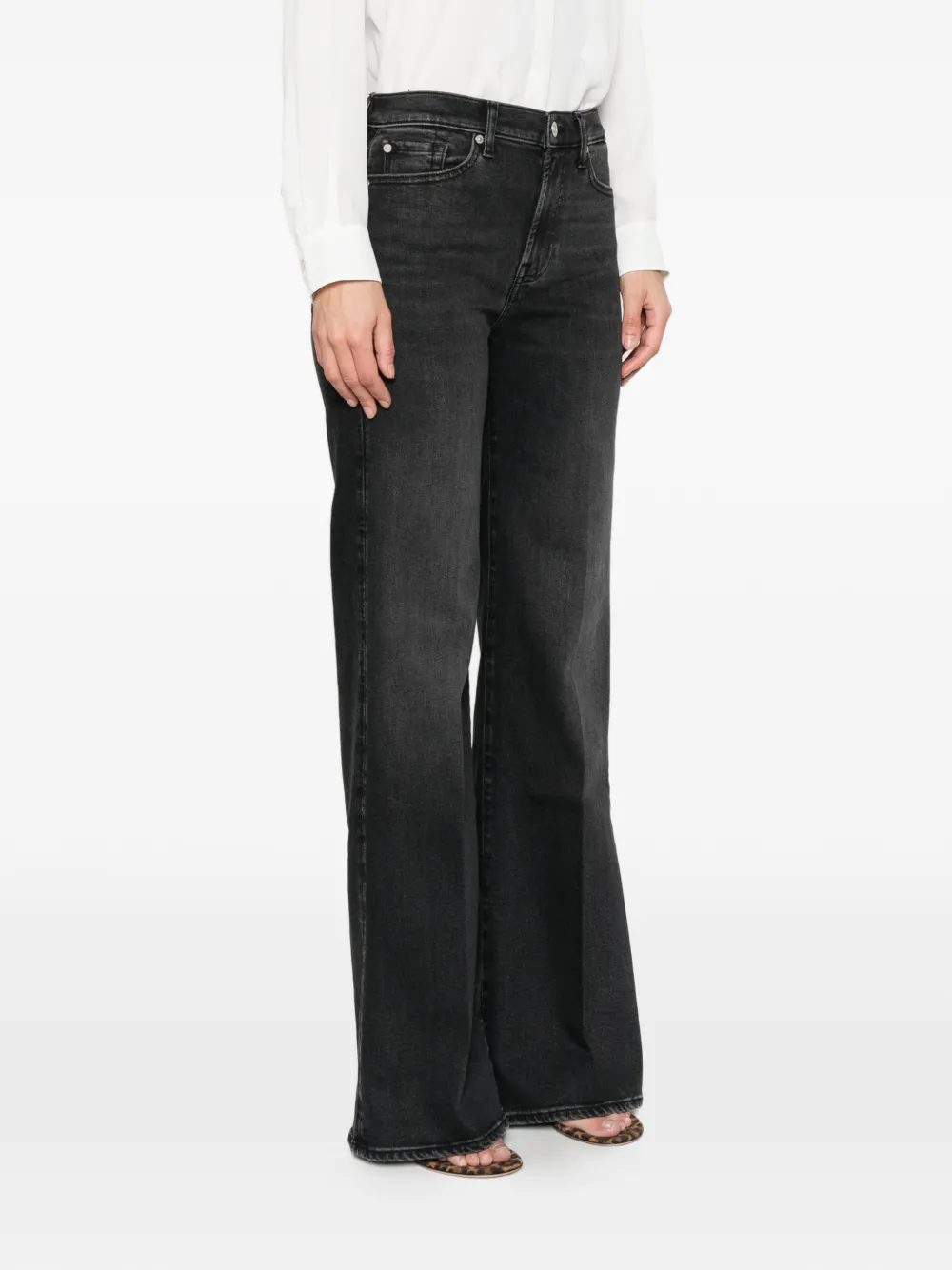  7 For All Mankind Flared Trousers - Black 