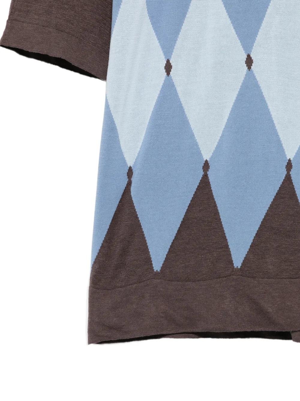  Ballantyne Argyle-pattern Short-sleeve T-shirt - Brown 