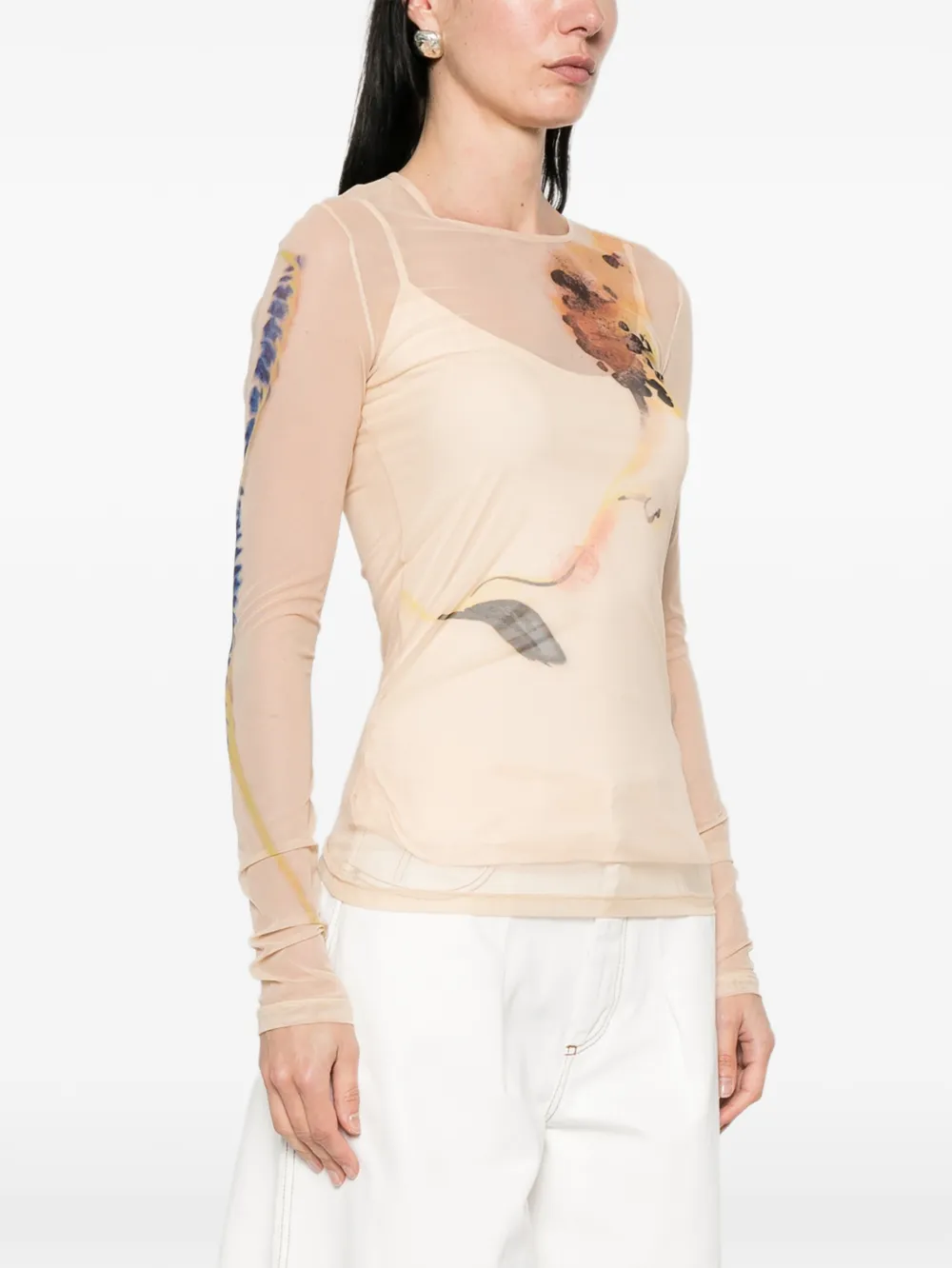  Sportmax Floral Top - Neutrals 