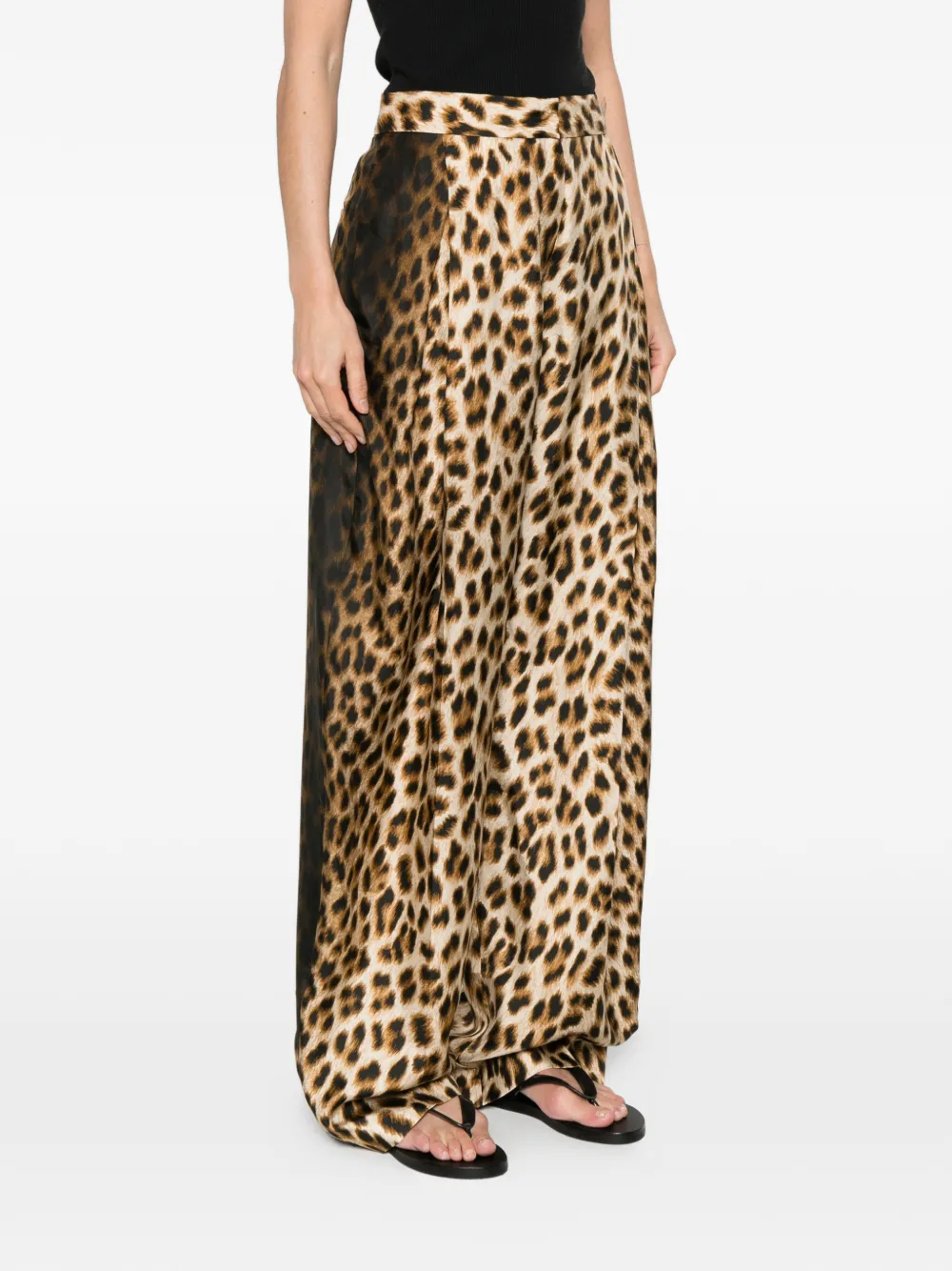  Sportmax Leopard Trousers - Neutrals 