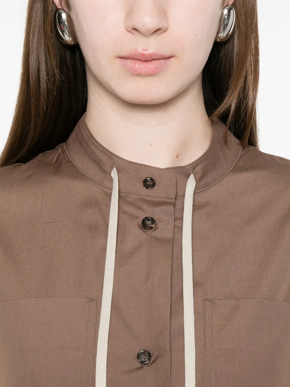 'S Max Mara Blouse met zak en trekkoord Bruin