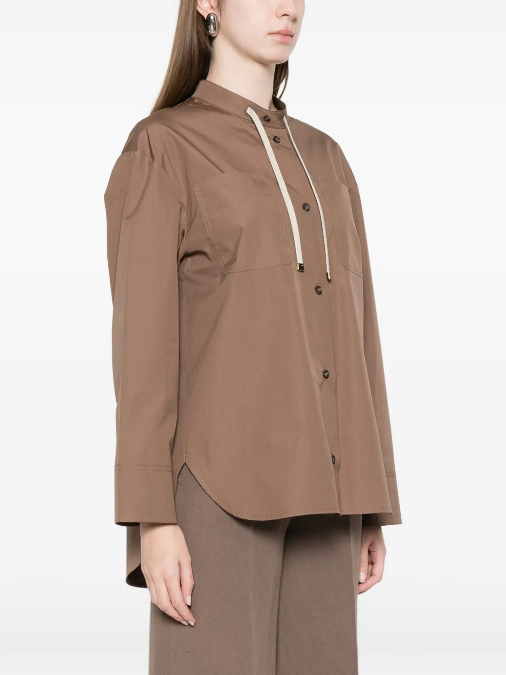  's Max Mara Drawstring Pocket Shirt - Brown 