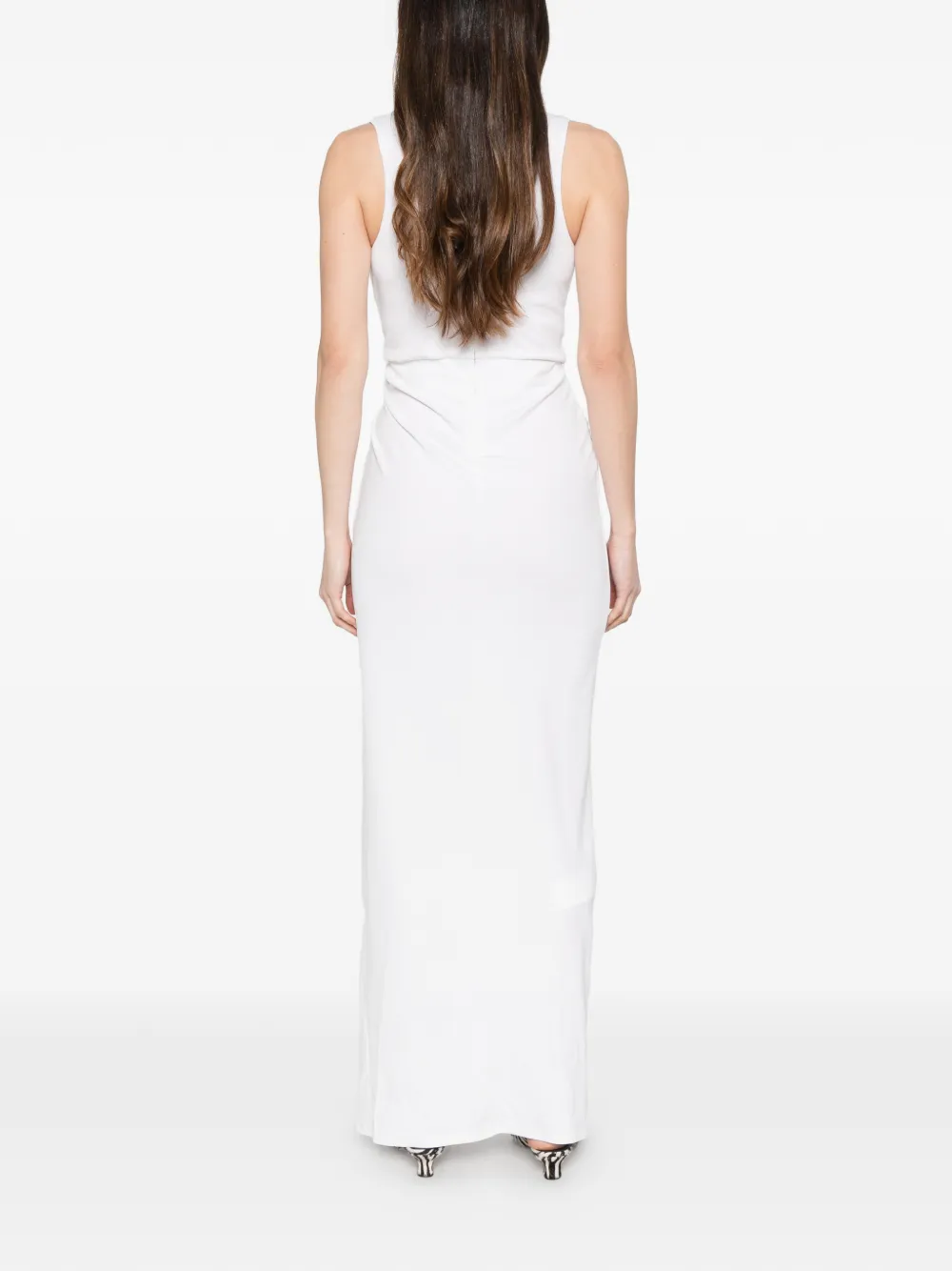 Sportmax Maxi-jurk met ring-verfraaiing Wit