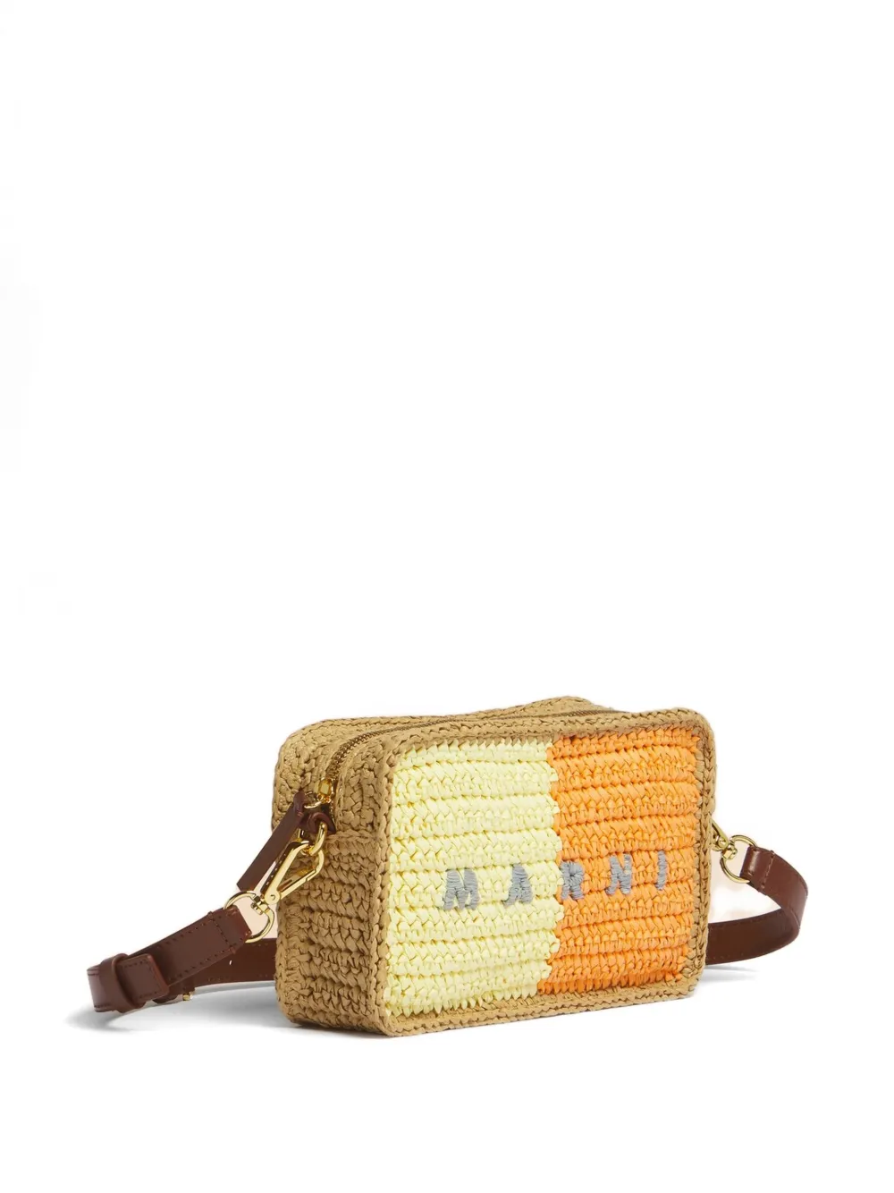  Marni Seaside Colour-block Camera Bag - Brown 
