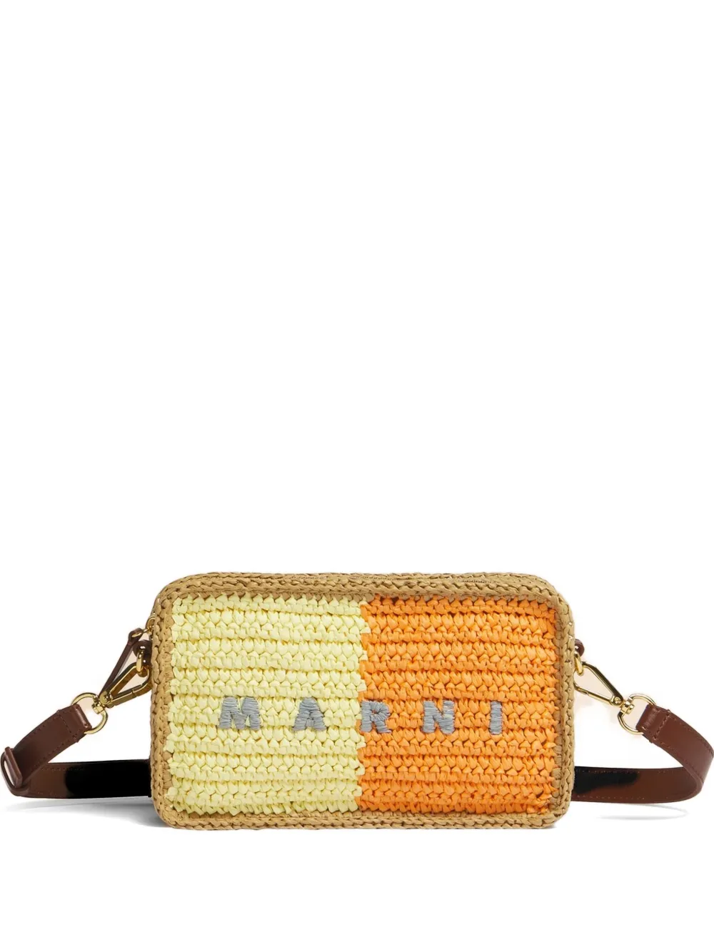 Marni Seaside colour-block camera bag - Marrone