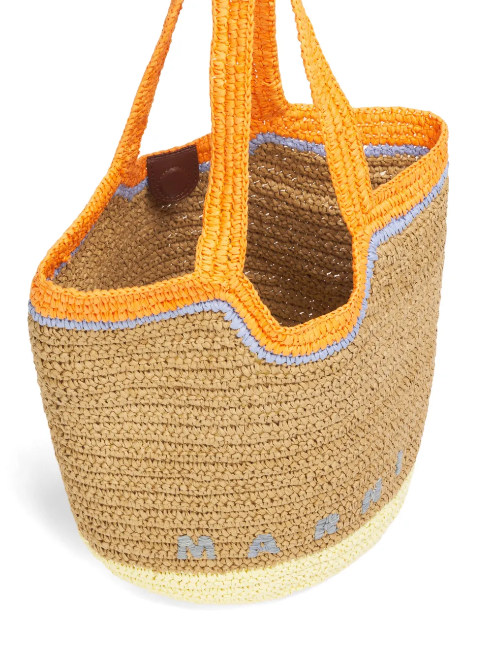 Marni Seaside raffia schoudertas Bruin