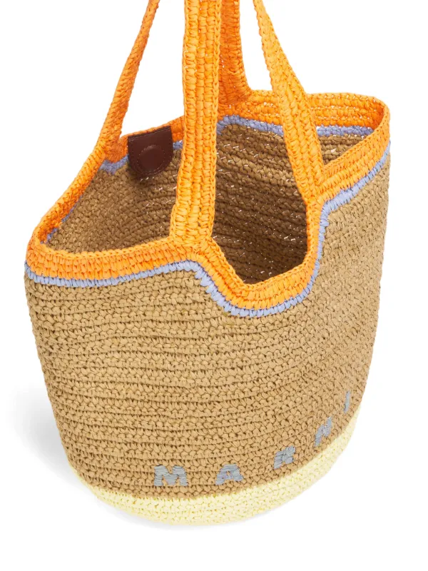 美品　MARNI ショルダーバッグ ブラウン　カゴ　ラフィア Marni ラフィア ショルダーバッグ | ブラウン | FARFETCH JP