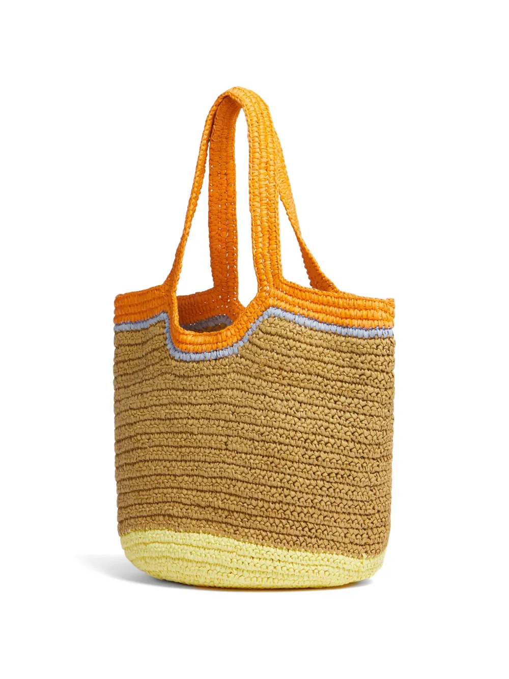  Marni Raffia Logo Shoulder Bag - Brown 