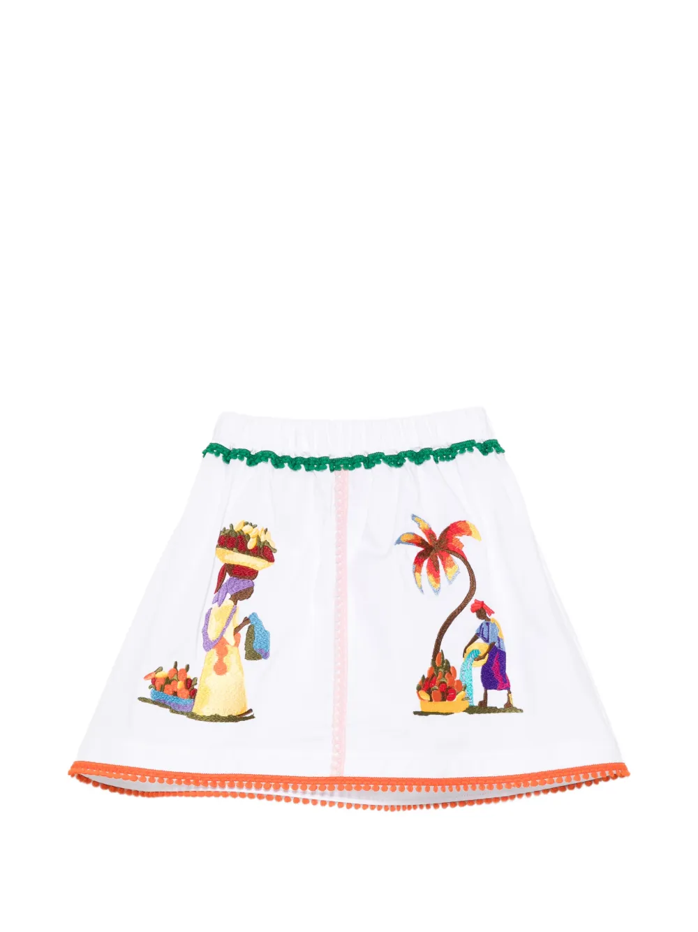 Stella Jean Kids embroidered skirt - Bianco