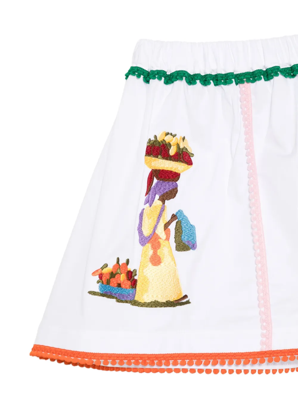 Stella Jean Kids Rok met borduurwerk Wit