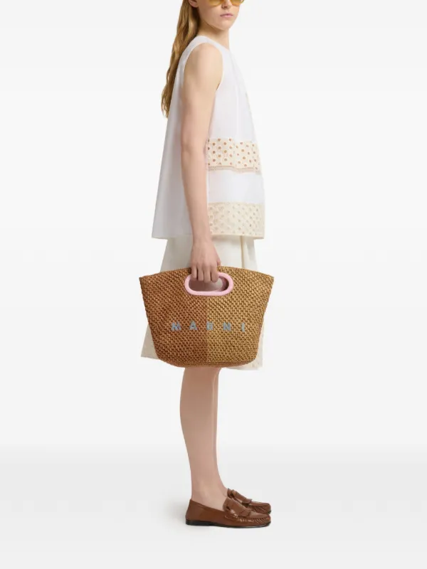 Marni Paper Raffia Seaside Clutch | Brown | FARFETCH