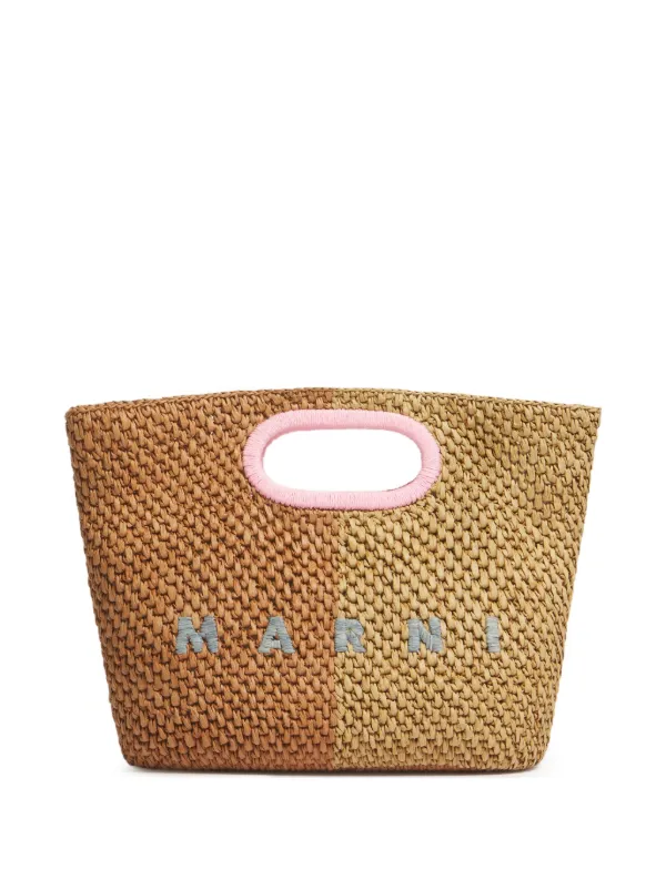 Marni Paper Raffia Seaside Clutch in Brown