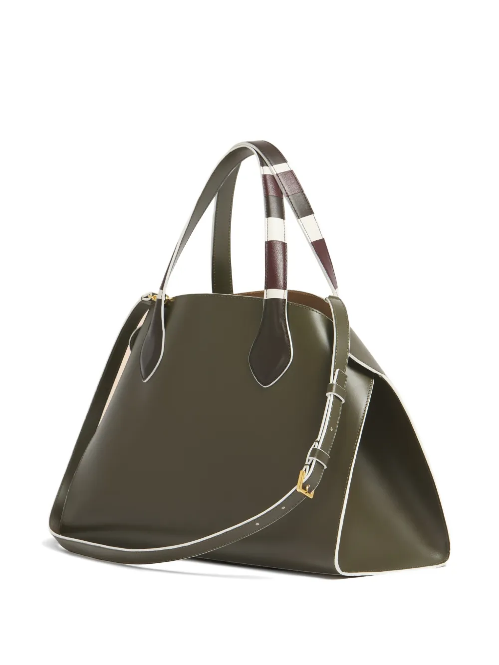 Marni Medium Overlap leren handtas Groen