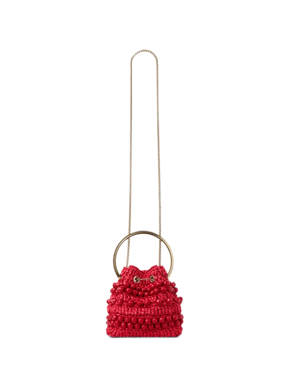 Jimmy Choo Bon bucket-tas met kralen Rood