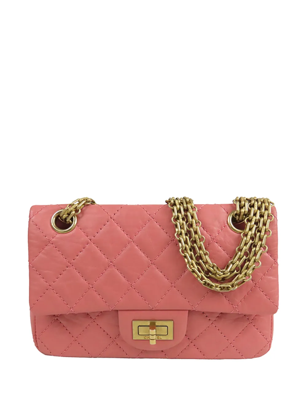 CHANEL Pre-Owned 2019 Quilted Aged Calfskin Reissue 2.55 Single Flap 224 crossbody bag - Rosa