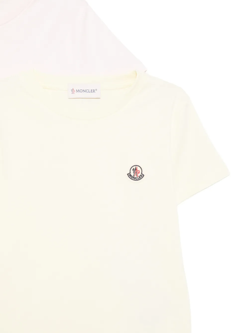 Moncler Enfant Drie T-shirts met logoprint Roze