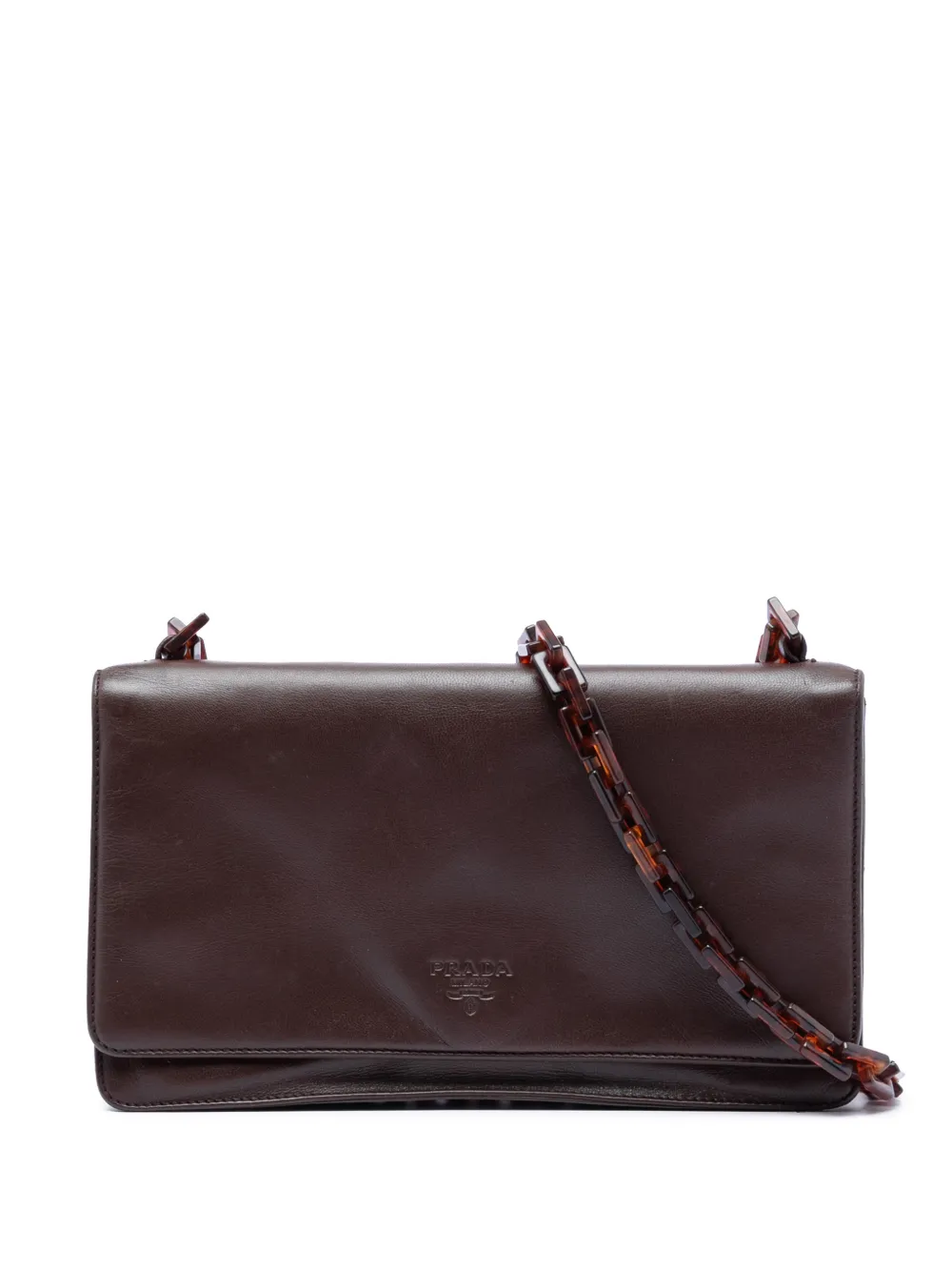 Prada Pre-Owned 1990-2026 Vitello City Resin Chain crossbody bag - Marrone