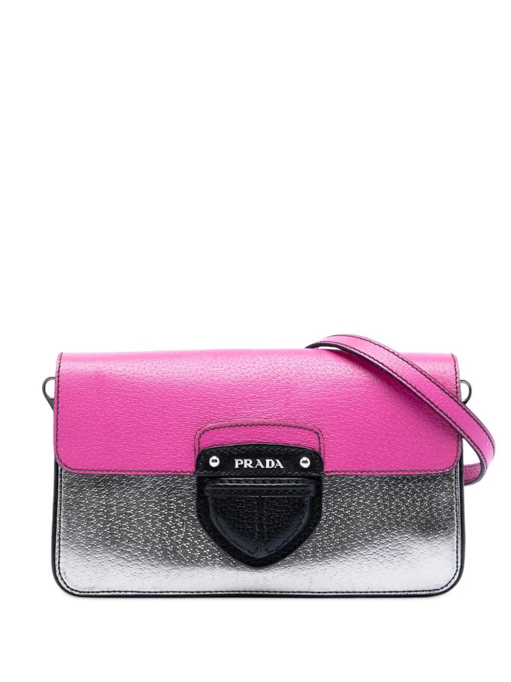 Prada Pre-Owned 2013-2025 Tricolor Metallic Cinghiale crossbody bag - Rosa