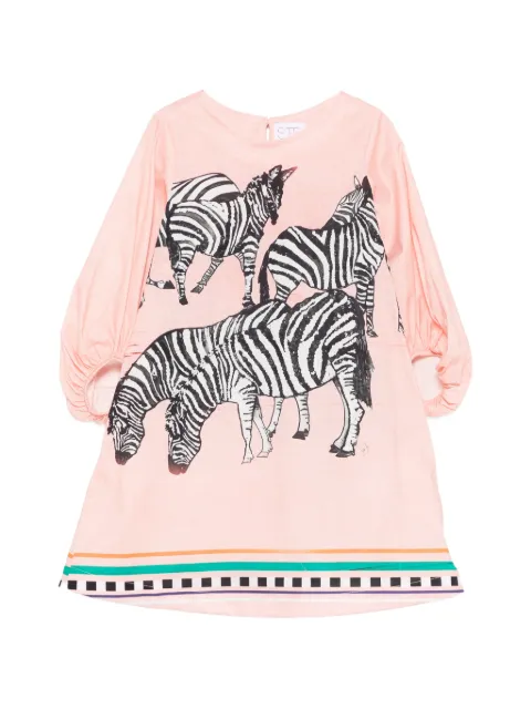 Stella Jean Kids vestido con estampado de cebra