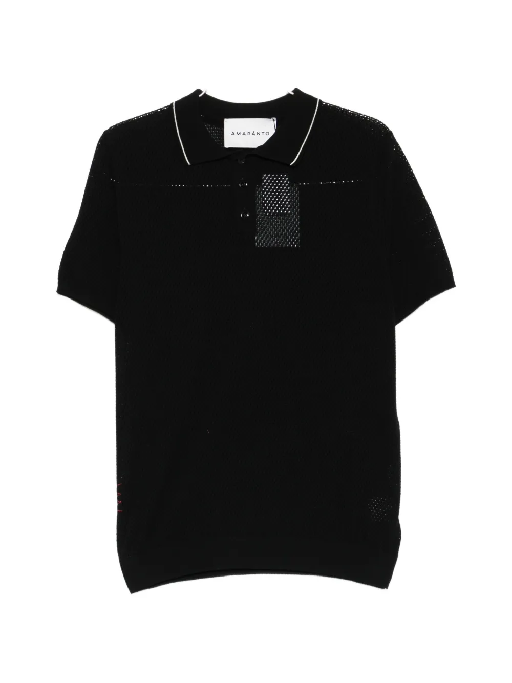 AMARANTO perforated polo shirt - Nero