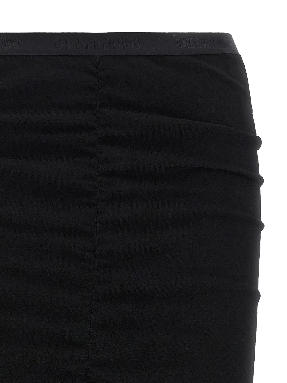Valentino Garavani Midi-rok met logoband Zwart