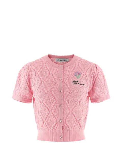 Self-Portrait pointelle knit top