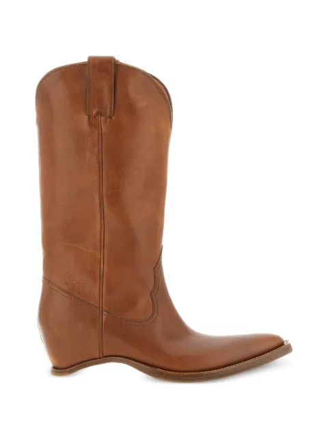 Maison Margiela botas de piel estilo western sin tacón