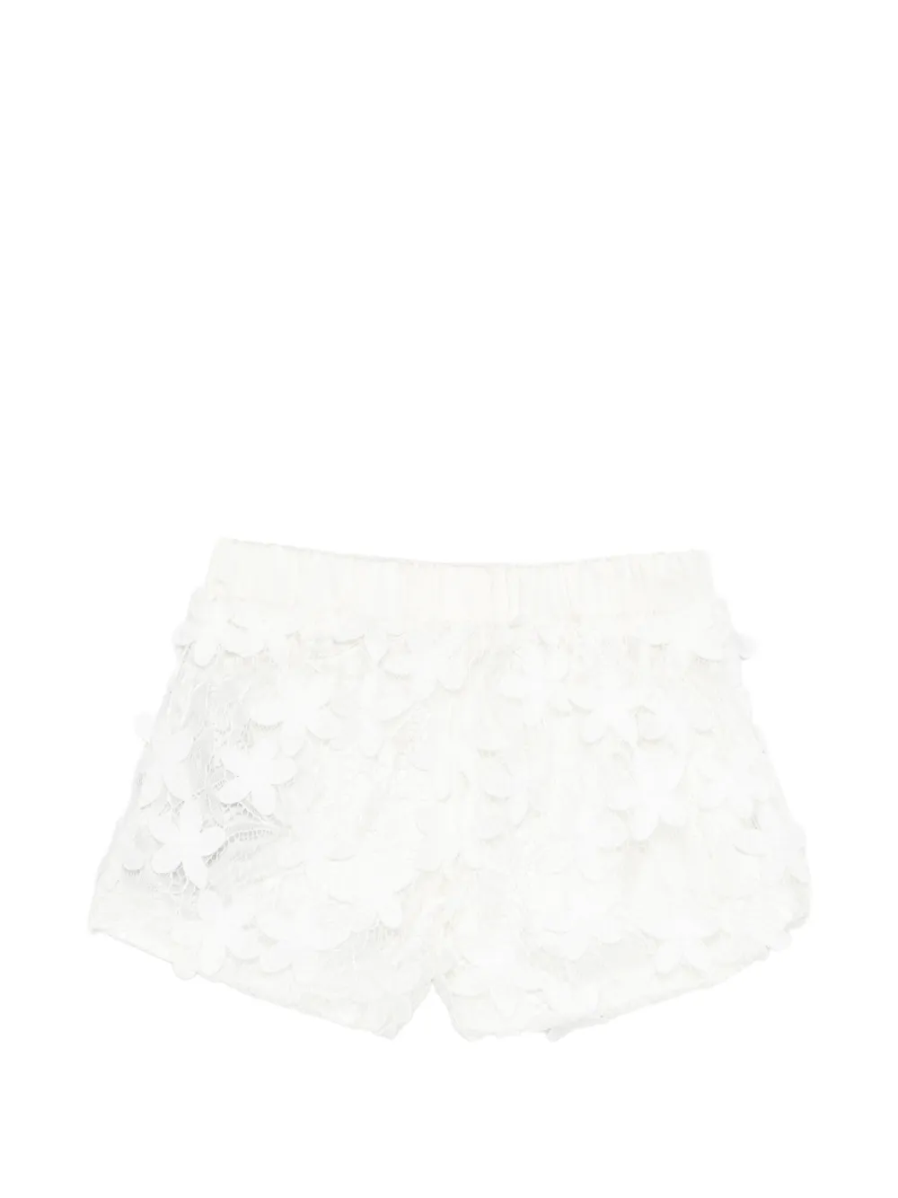 Balmain Kids Shorts met bloemenkant Beige