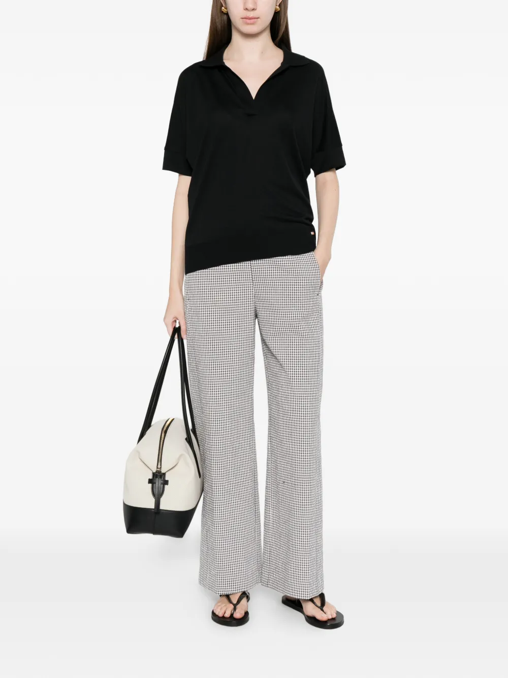 Herno T-shirt met V-hals Zwart