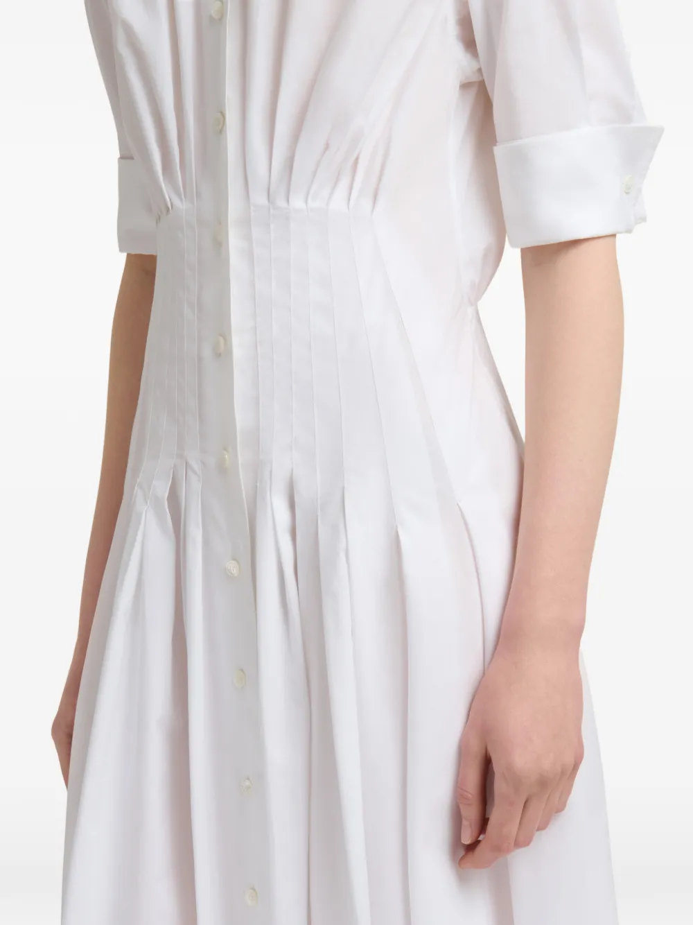 Marni Gesmockte popeline blousejurk Wit