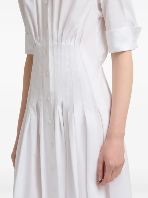 marni shirt dress Pleated leather mini shirt dress - blue