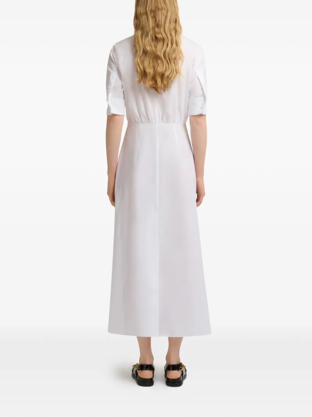 Marni Gesmockte popeline blousejurk Wit