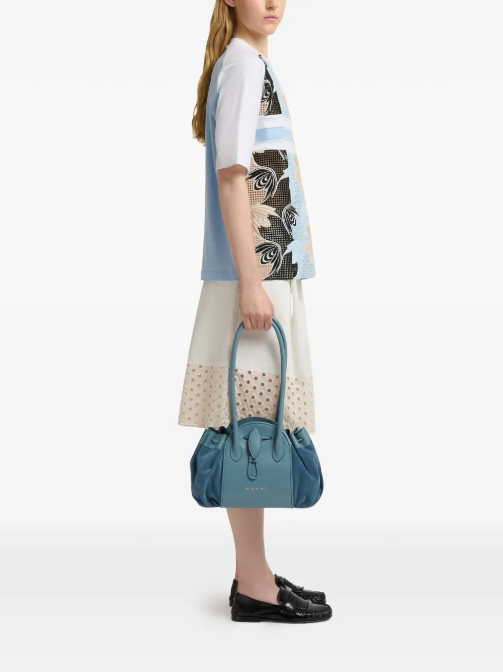  Marni Sac Porté épaule Tulipea à Lien De Resserrage - Bleu 