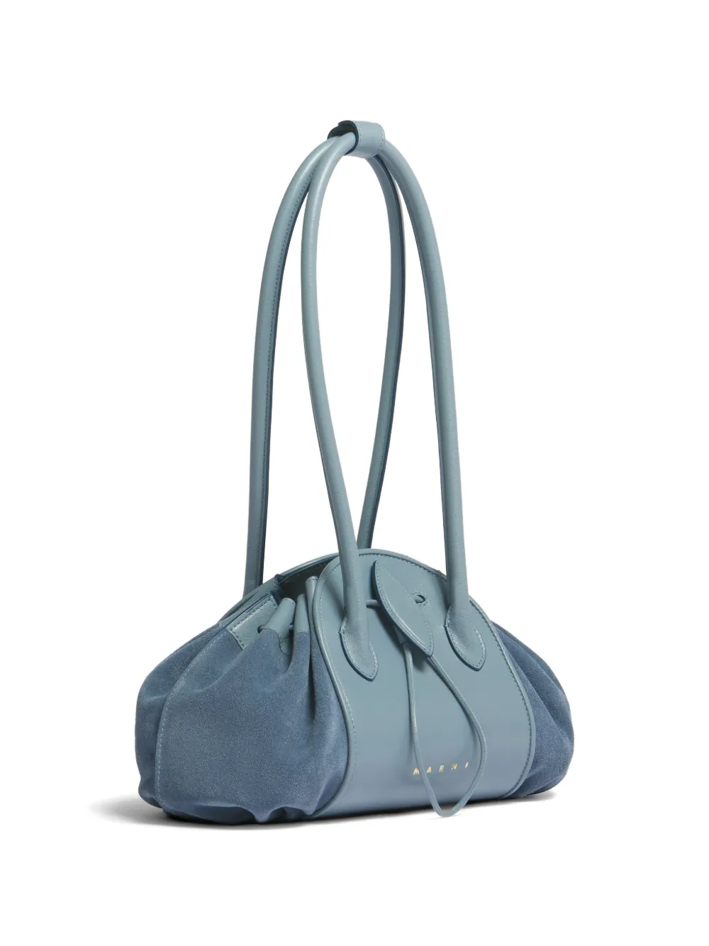 Marni Tulipea leren en suède schoudertas Blauw