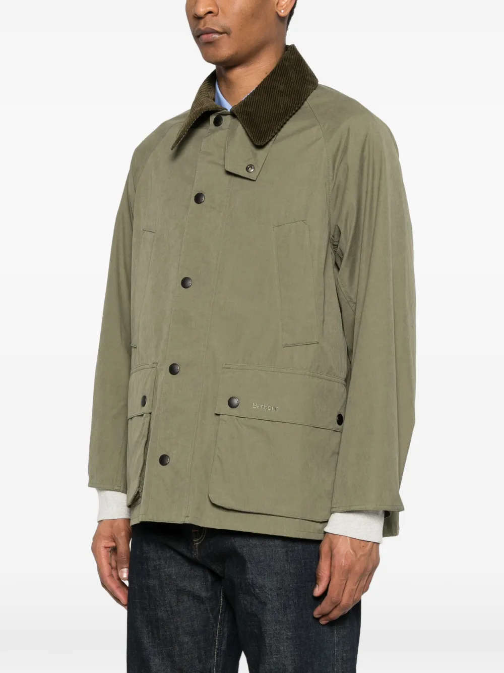 Barbour Jack met ribfluwelen kraag Groen