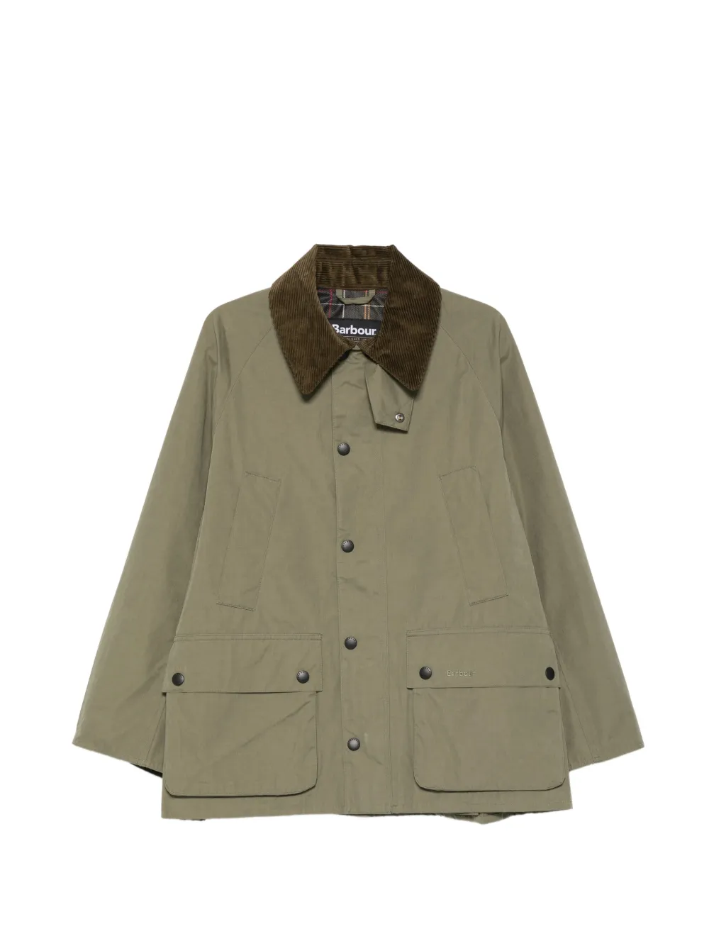 Barbour corduroy-collar jacket - Grün