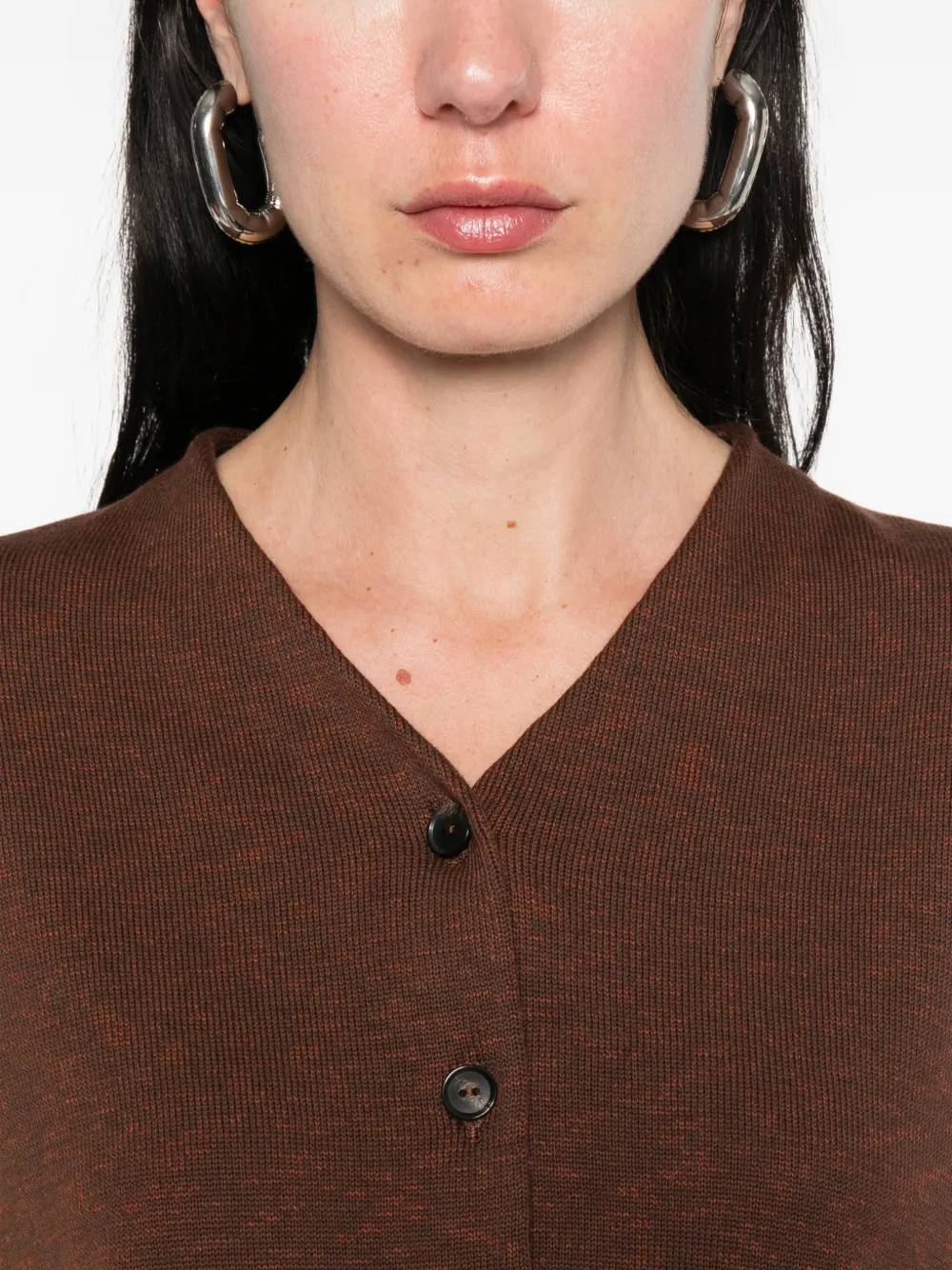 Cordera Button-down gilet Bruin