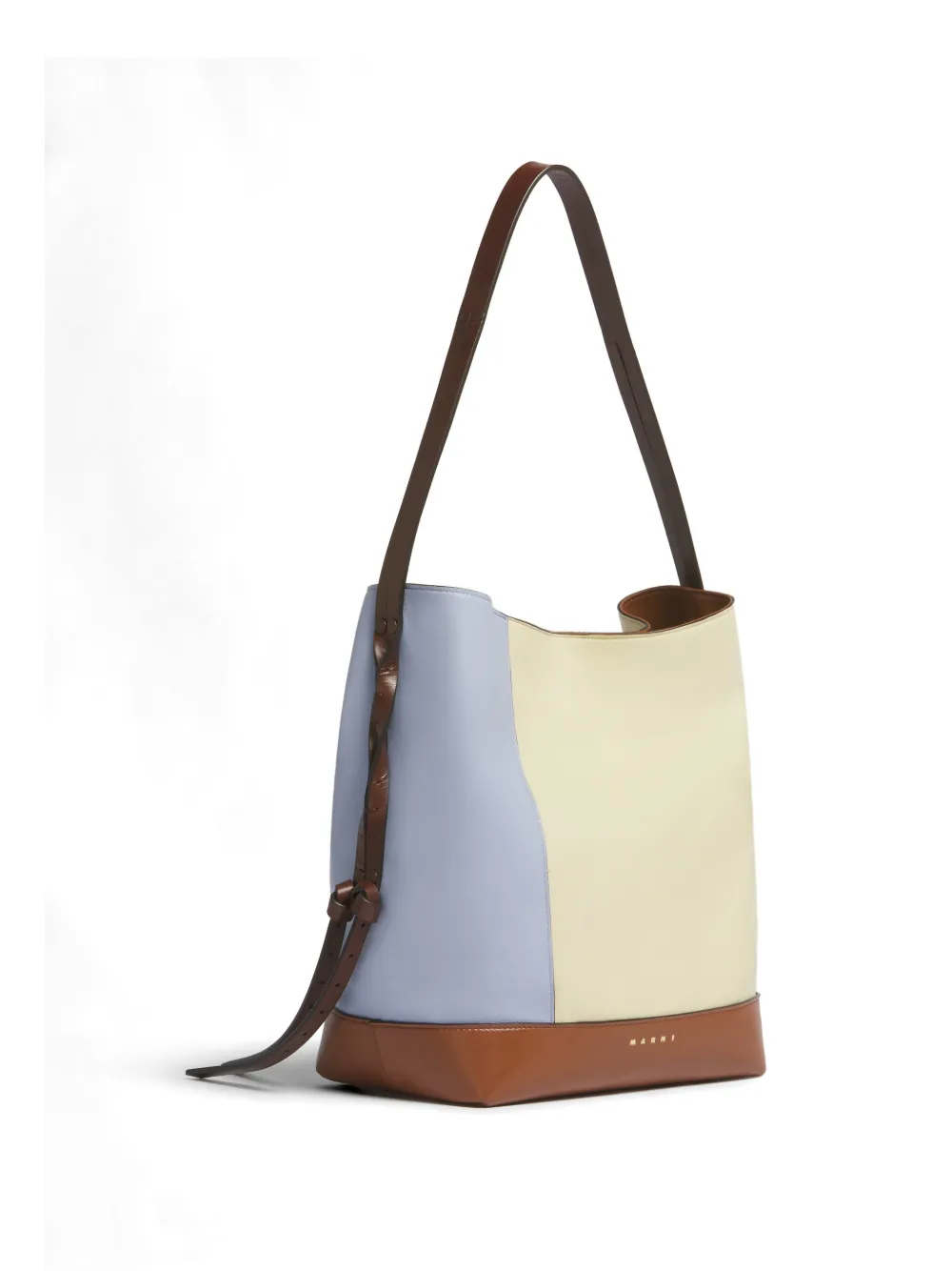  Marni Small Pod 2.0 Leather Tote Bag - Neutrals 