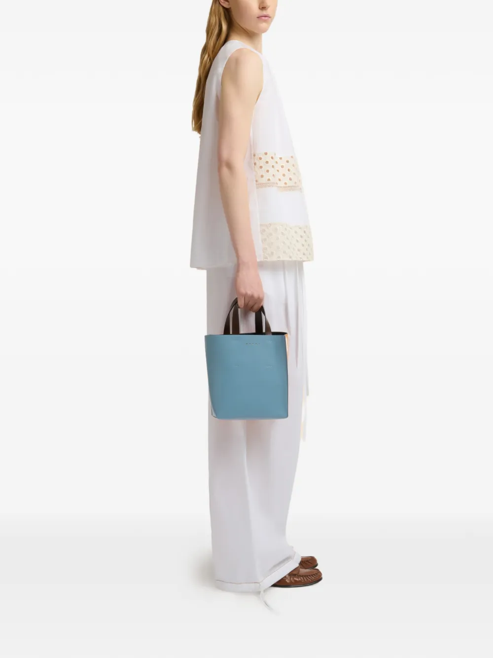 Marni Museo leren mini-tas Blauw