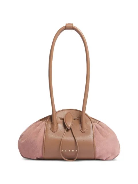 Marni Tulipea Schultertasche aus Leder und Wildleder