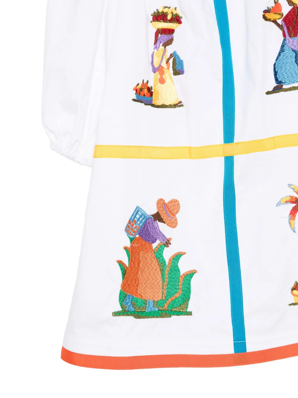 Stella Jean Kids Jurk met borduurwerk Wit