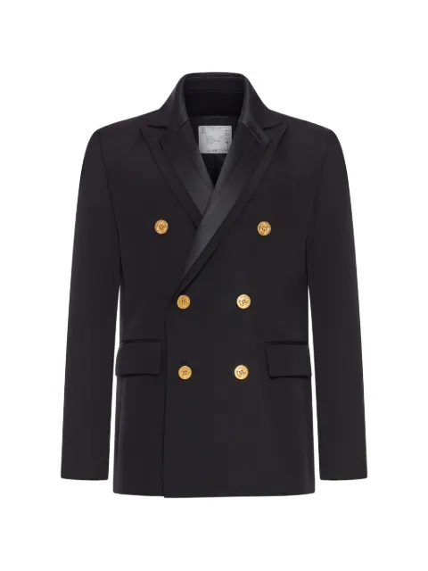 sacai double-breasted cotton blazer