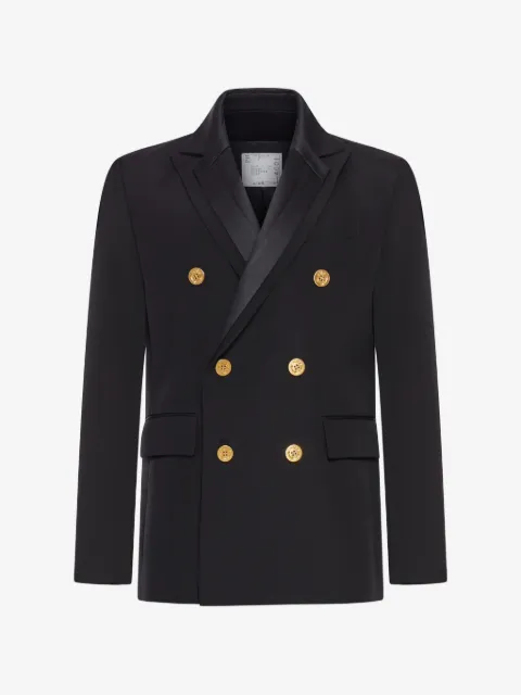 sacai double-breasted cotton blazer