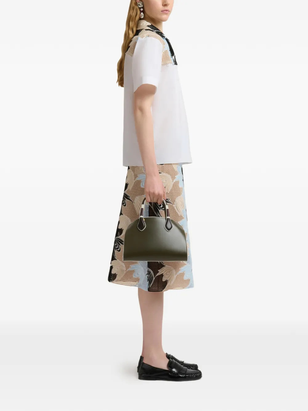  Marni Contrast-trim Leather Mini Bag - Green 